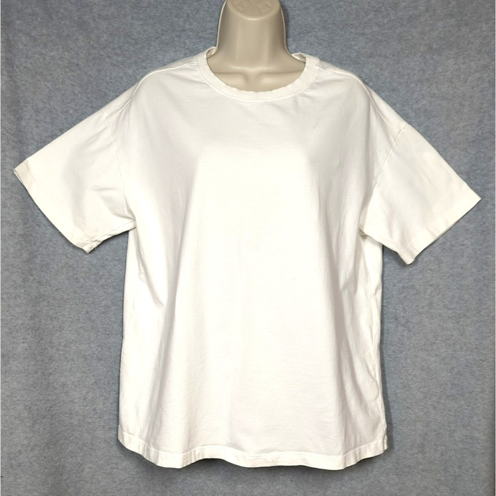 ANTHRO X PILCRO Cotton Oversized Crew Neck Tee  XS White Minimalist Layering